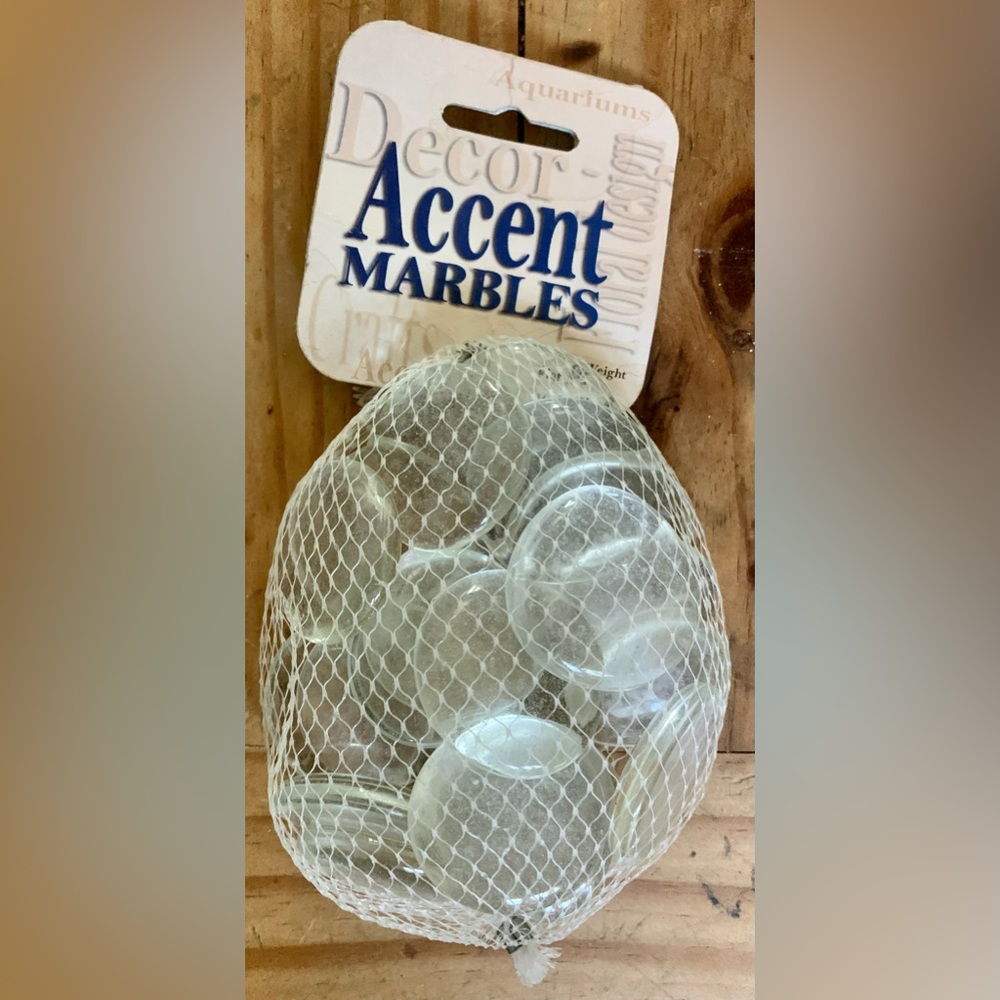 Mega Marbles Decor Accent Marbles (Ice Clear) 12oz. Flat Marbles